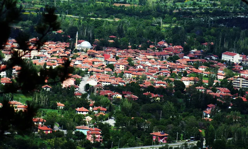 Eldivan ilçe merkezinin yeşillikler içindeki genel görünümü